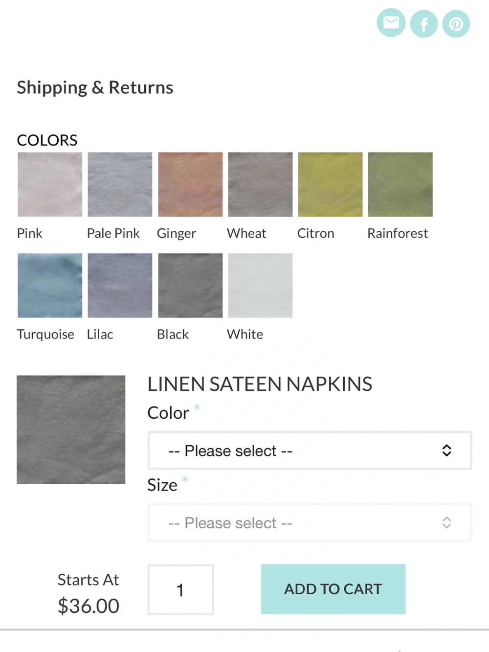 ANICHINI Bright Colorful Linen cocktail Napkins 10x10 FREE SHIPPING